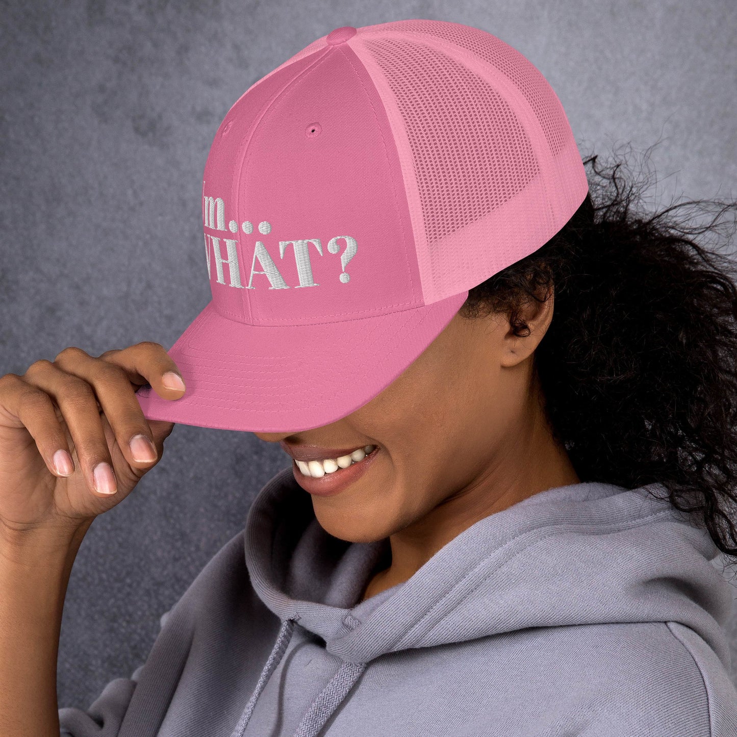 Um What Trucker Cap