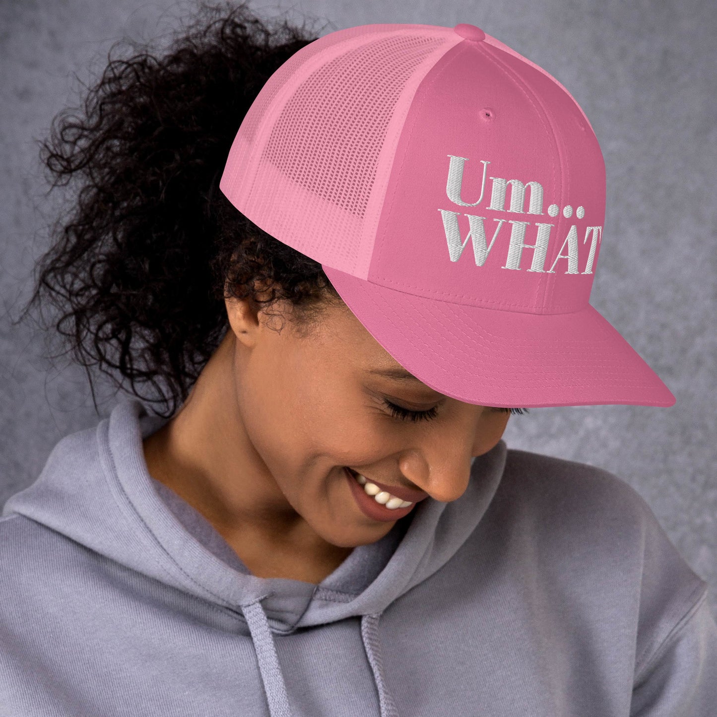 Um What Trucker Cap