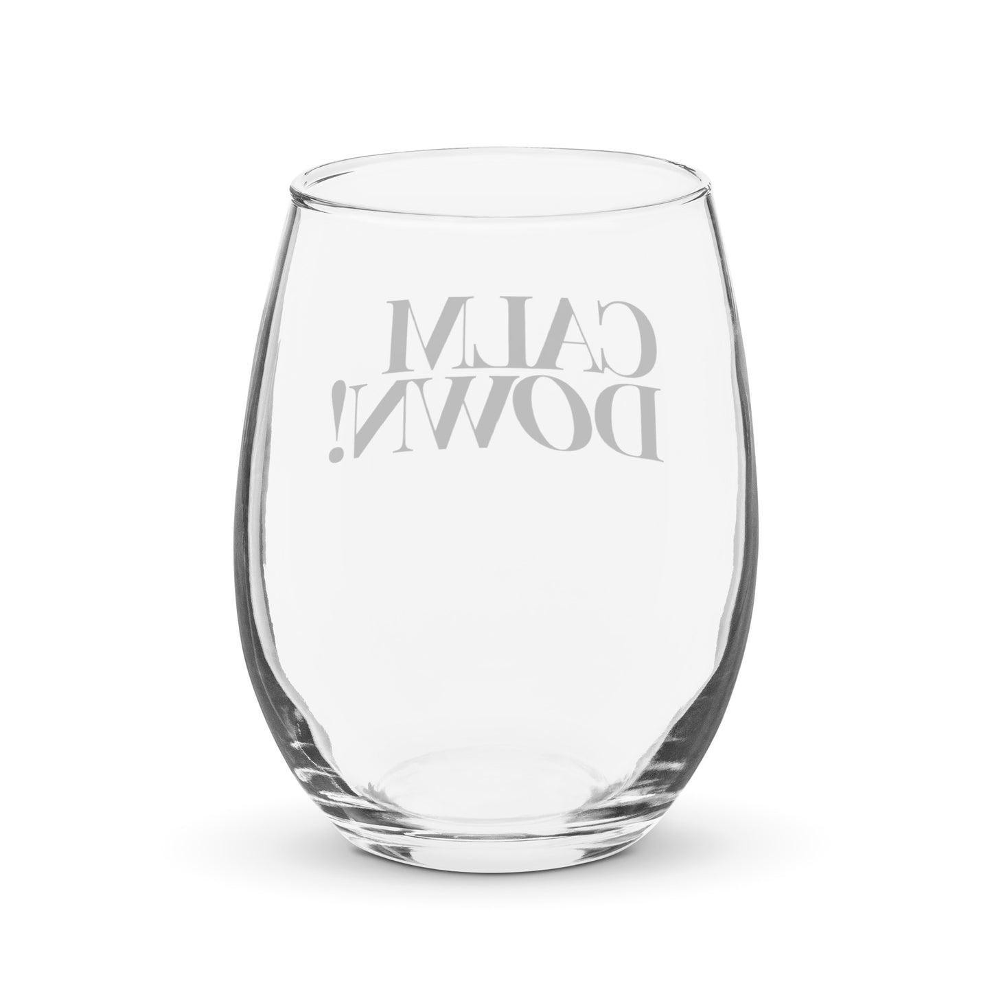 Calm Down Black Stemless wine glass