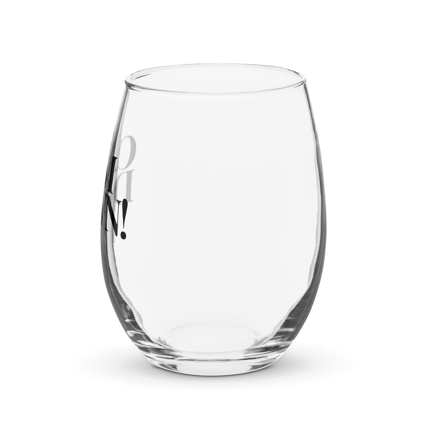 Calm Down Black Stemless wine glass