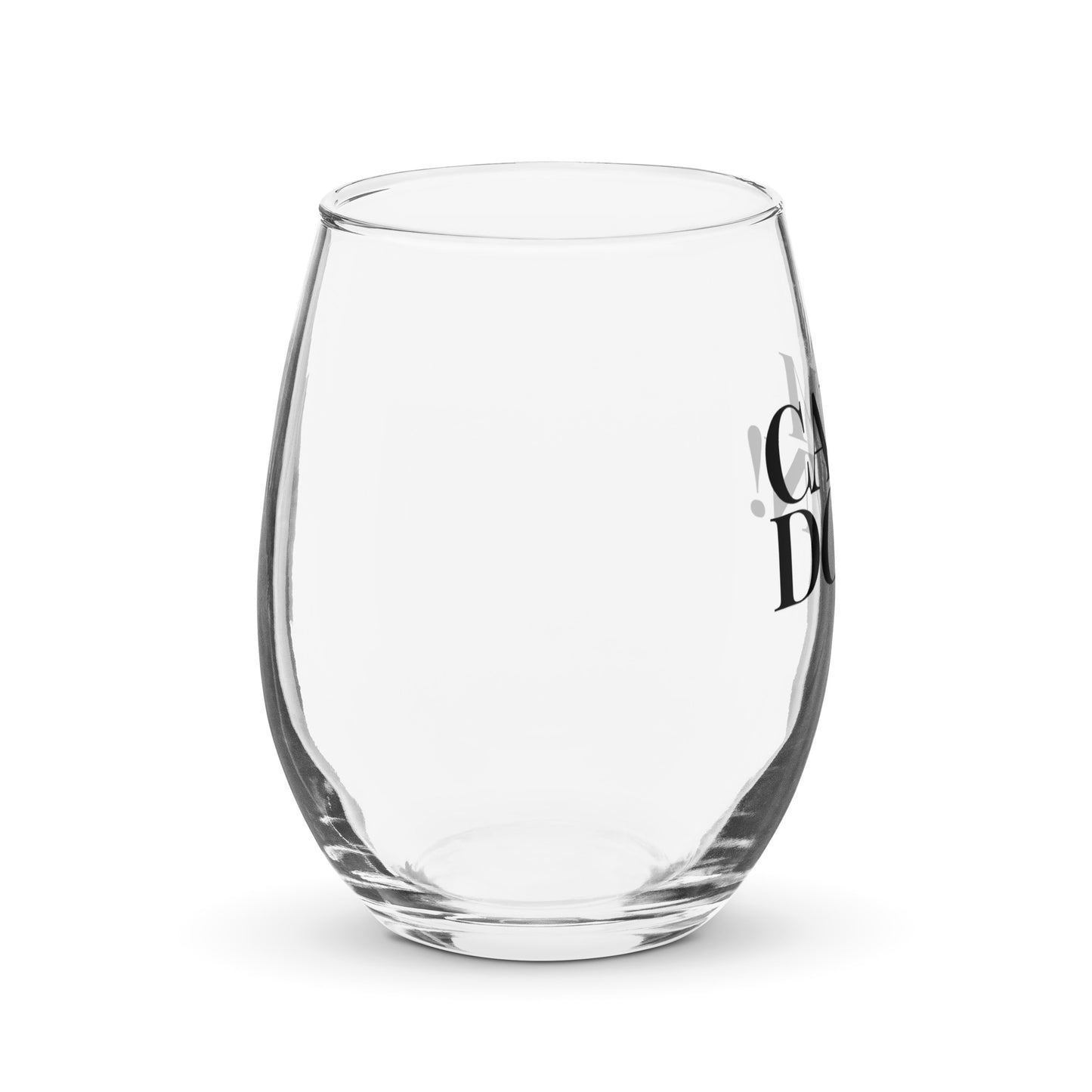 Calm Down Black Stemless wine glass