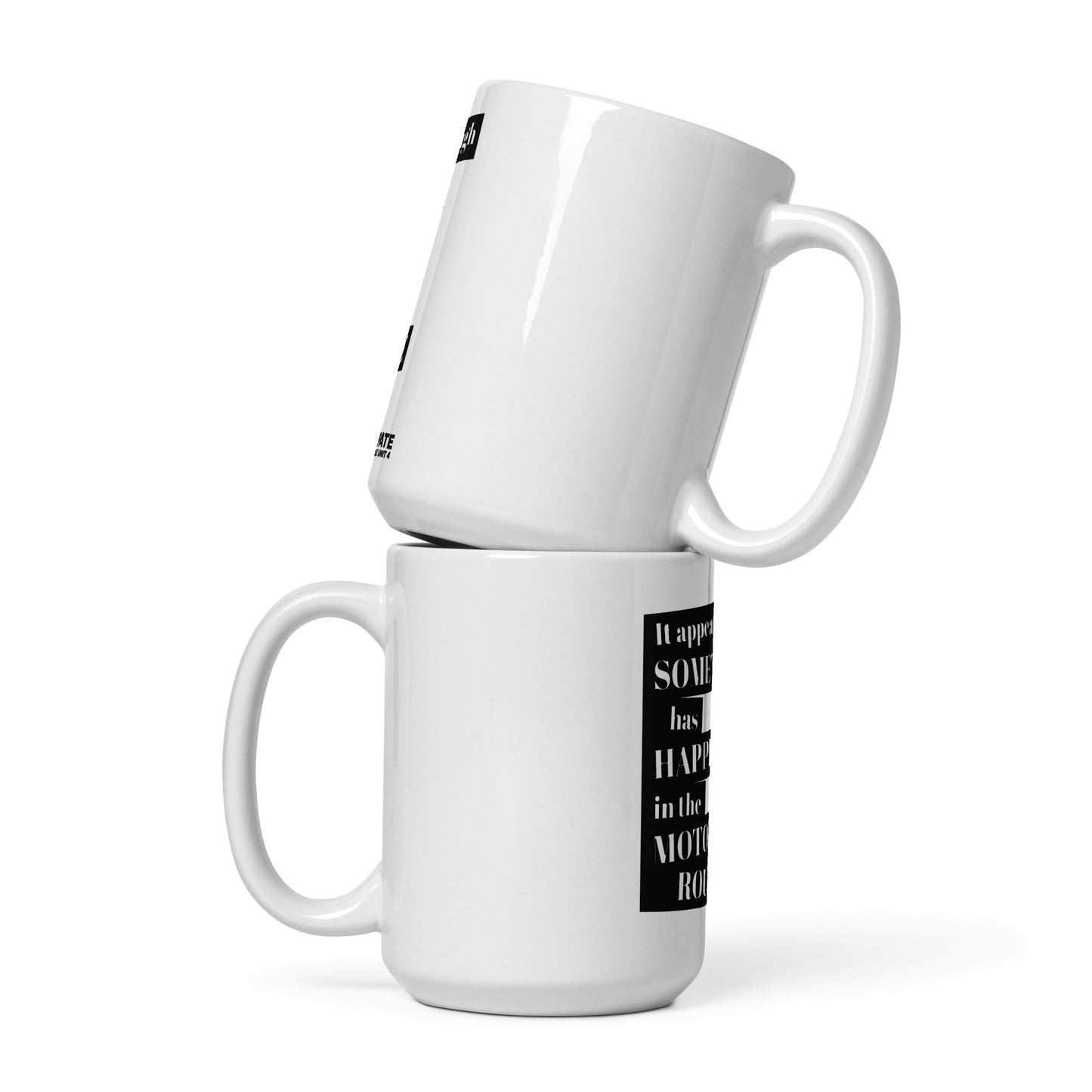 Motorcade White glossy mug with Black