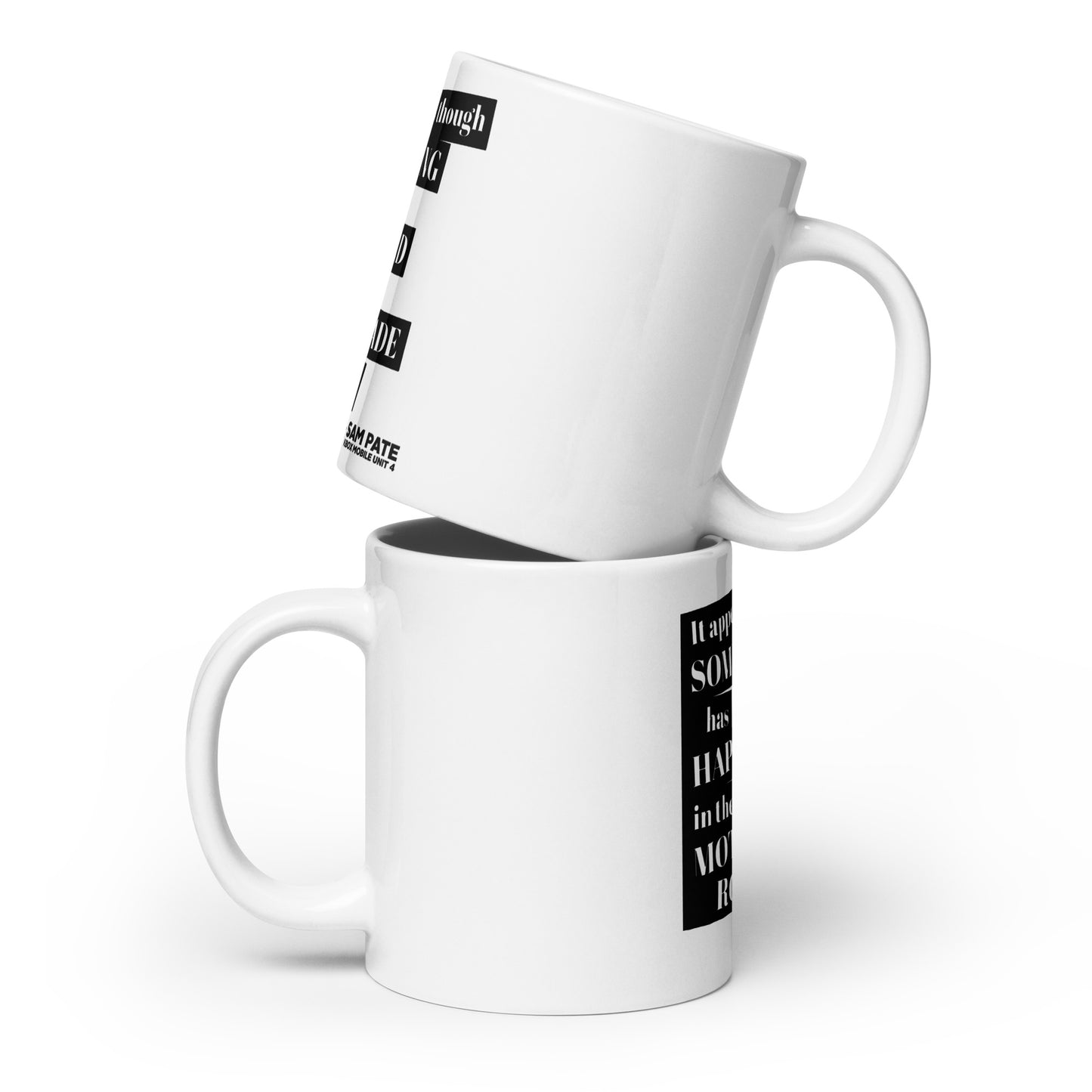 Motorcade White glossy mug with Black