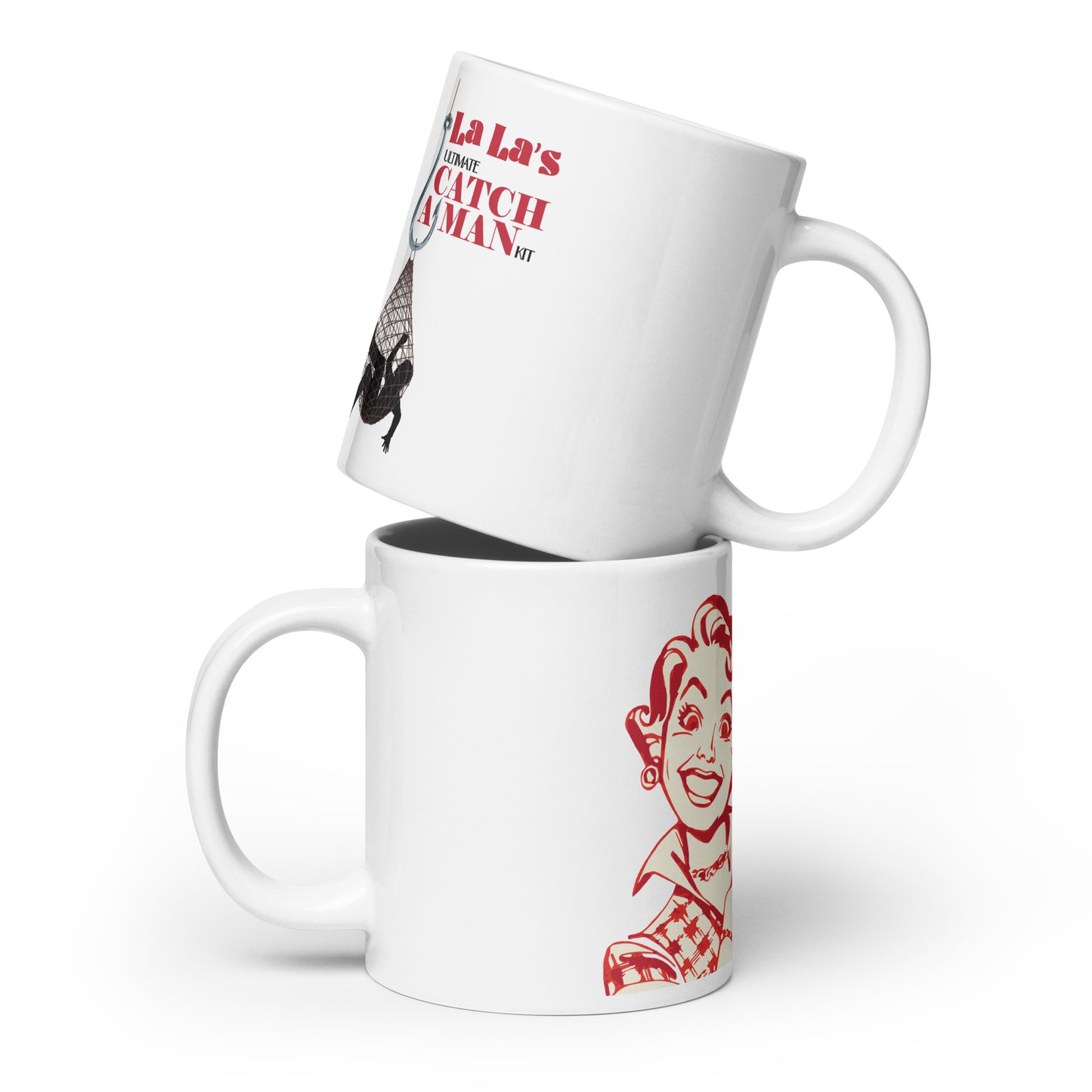 La La's Catch A Man Kit White glossy mug