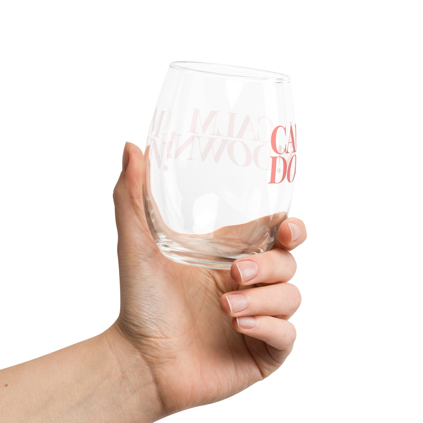 Calm Down Stemless wine glass