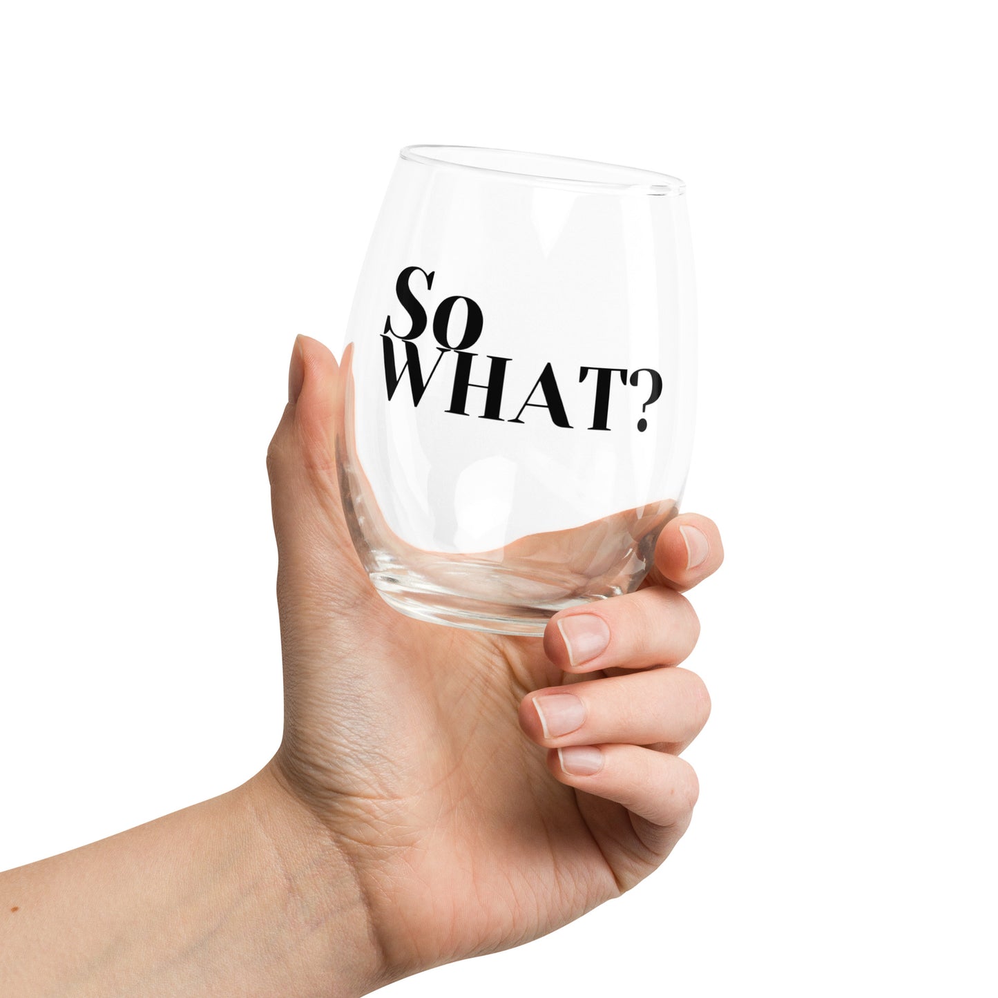 So What Stemless wine glass